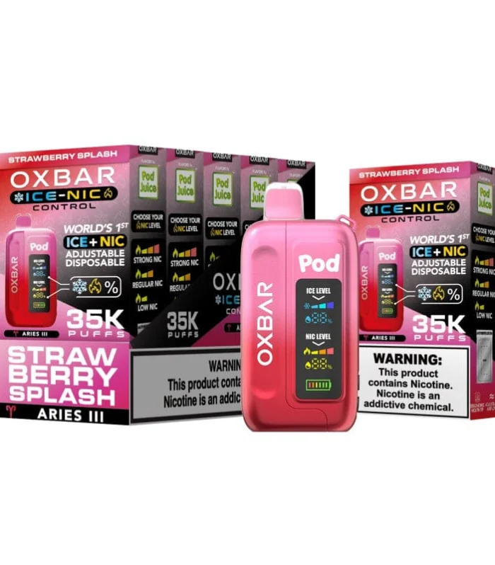 Strawberry Splash Oxbar Ice-Nic Control 35K Puffs - 5% Nic Disposable Vape