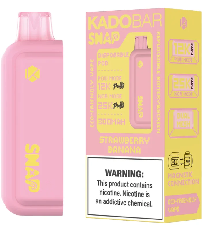 Strawberry Banana Kado Bar Snap Disposable Pod 25k Puffs (Addon Battery Not Included)