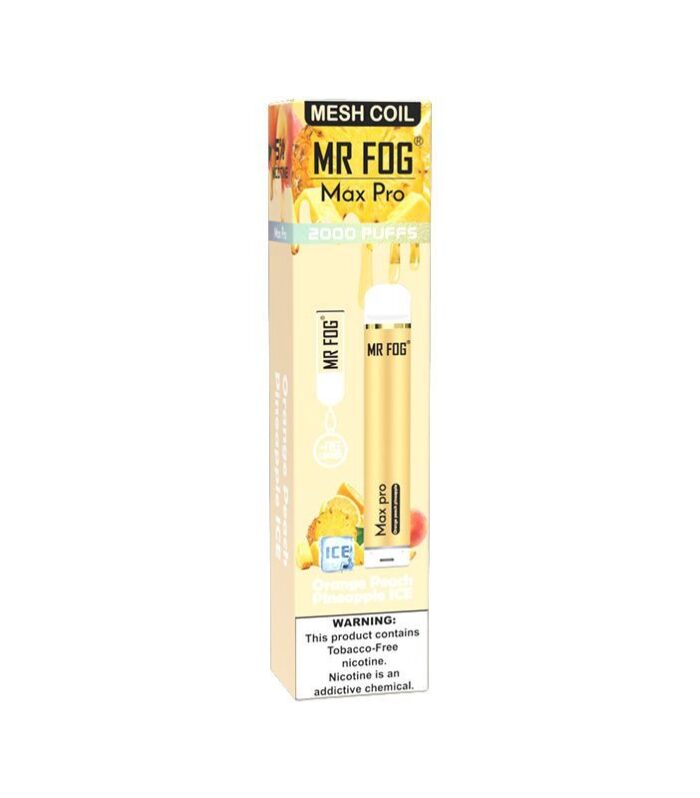 Mr Fog Max Pro Orange Peach Pineapple On Ice Disposable – 2000 Puffs