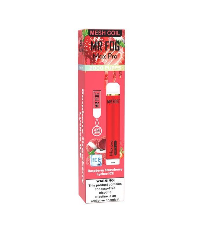 Mr Fog Max Pro Raspberry Strawberry Lychee On Ice Disposable – 2000 Puffs