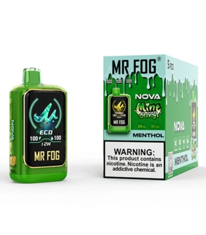 MENTHOL MR FOG NOVA MINT STEEZY 36,000 PUFFS DISPOSABLE VAPE