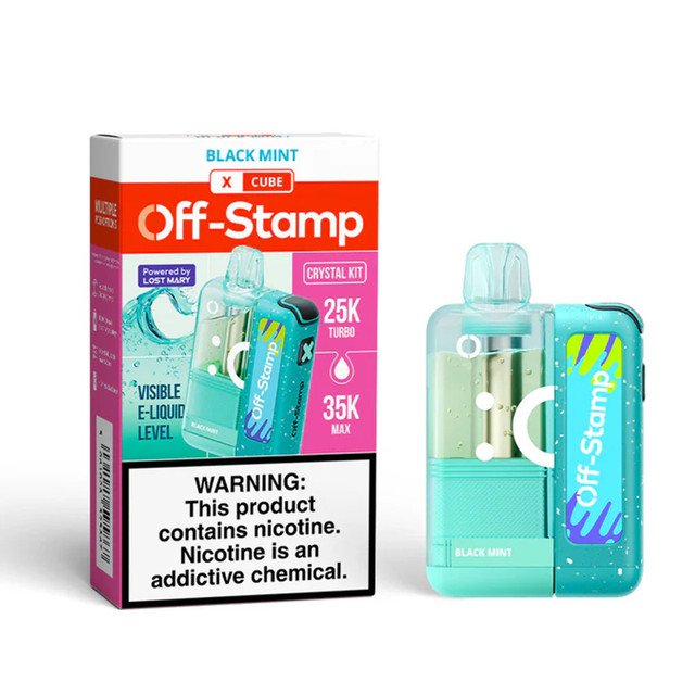 Black Mint Off Stamp X Cube Crystal 35000 Puffs- Disposable Kit