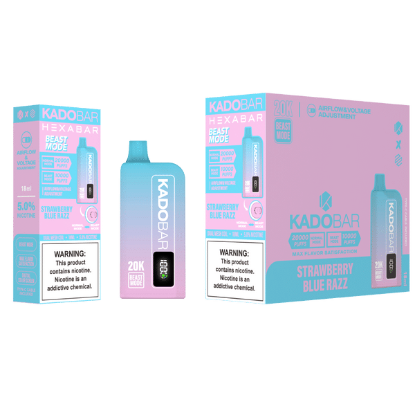 Strawberry Blue Razz Hexa X Kado Bar 20000 Puffs