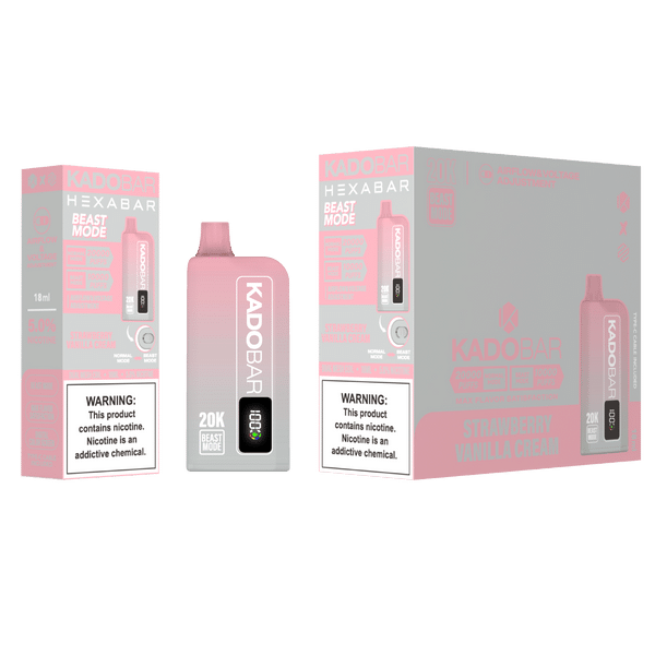 Strawberry Vanilla Cream Hexa X Kado Bar 20000 Puffs