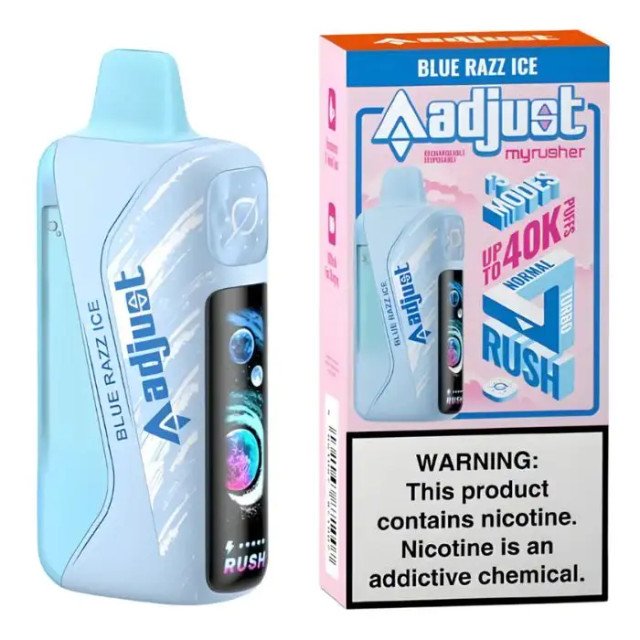 Blue Razz Ice Adjust MyRusher 40K Puffs Disposable Vape