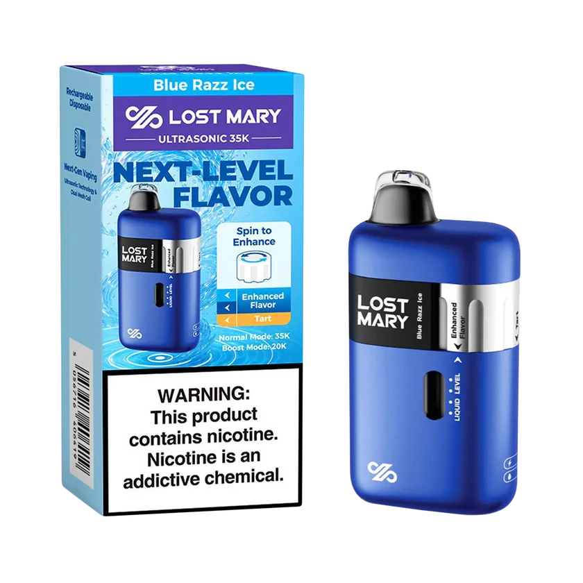Blue Razz Ice Lost Mary Ultrasonic 35K Disposable Vape | Lost Mary Vape