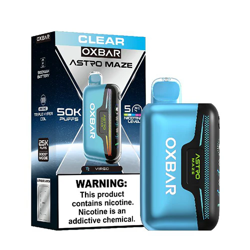 OXBARAstroMazeClear.webp Clear Oxbar Disposable Vape – 50K Puffs Rechargeable