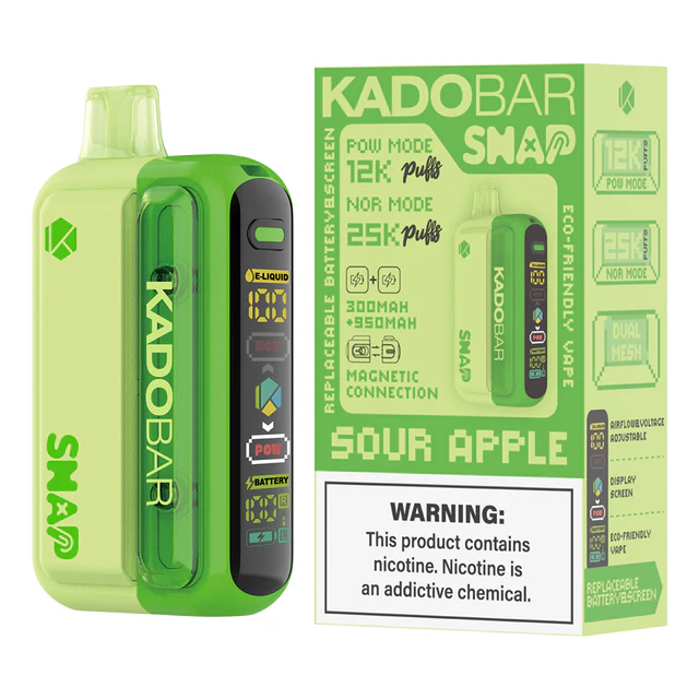 Sour Apple Kado Bar Snap 25K Disposable Vape Kit