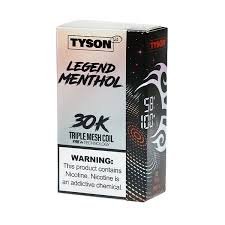Menthol Silver Tyson 2.0 Legend 30K Disposable Vape