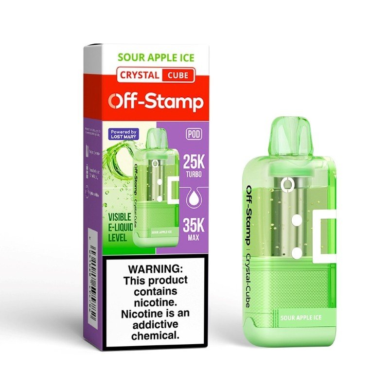 Sour Apple Ice Off Stamp X Cube Crystal 35K Disposable Pod | Off Stamp X Cube