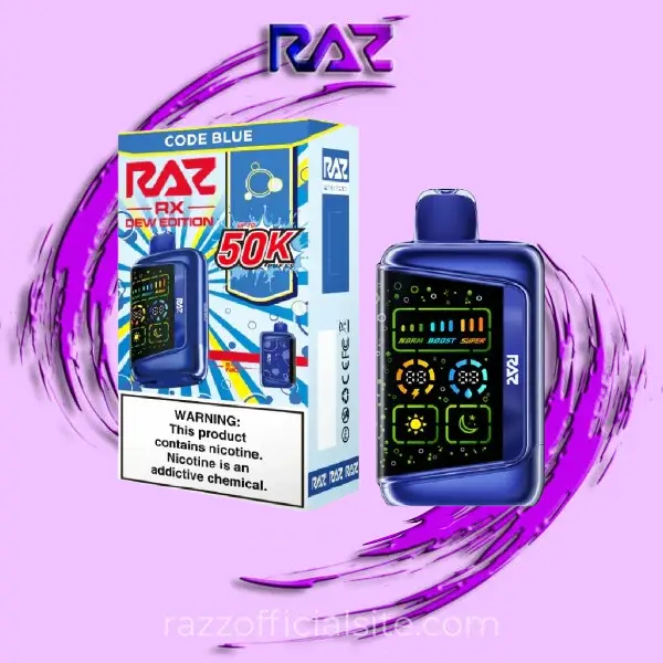Code Blue Raz RX 50K Puffs Disposable Vape – Dew Edition | Raz Vape Code Blue Raz RX 50K Puffs Disposable Vape – Dew Edition | Raz Vape