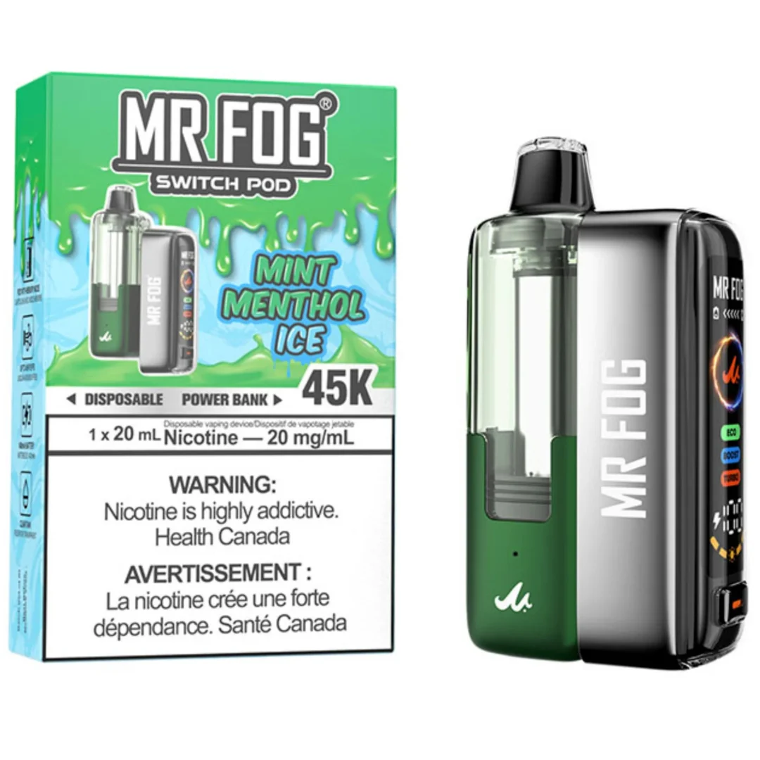 Mint Menthol Ice Mr Fog Switch 45000 Puffs Disposable Vape - Pods Kit
