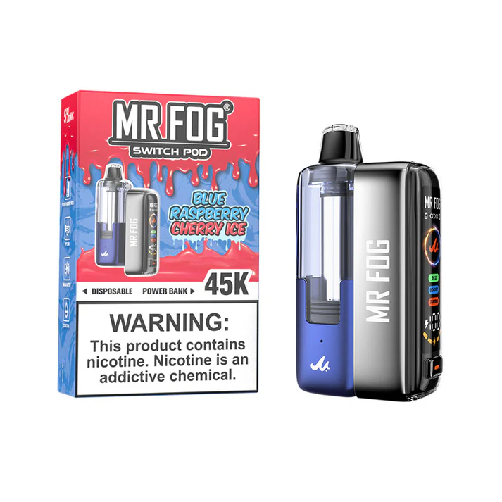 Blue Raspberry Cherry Ice Mr Fog Switch 45000 Puffs Disposable Pods Kit