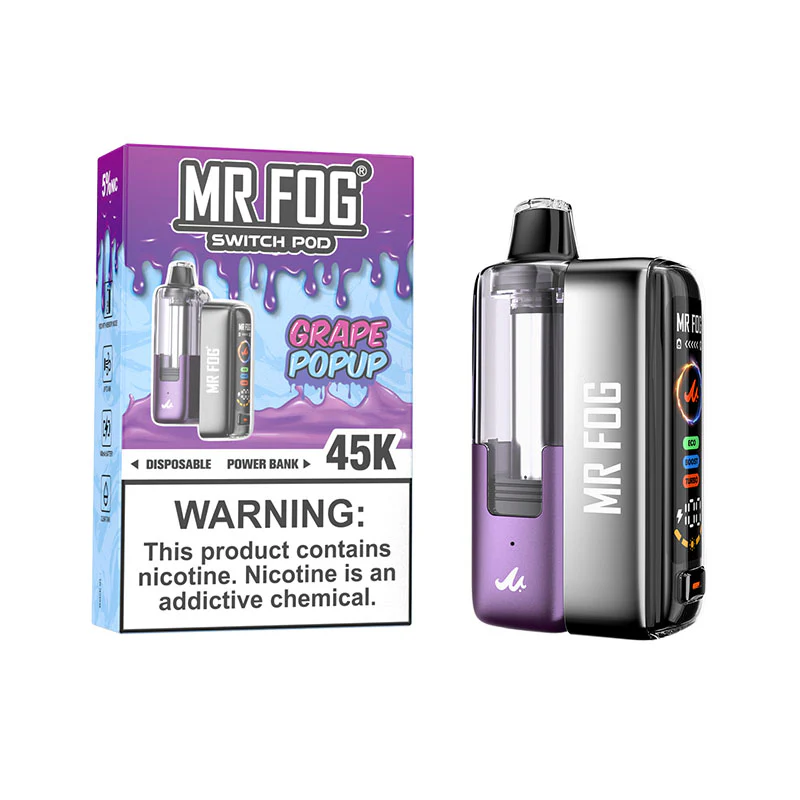 Grape PopUp Mr Fog Switch 45000 Puffs Disposable Pods Kit