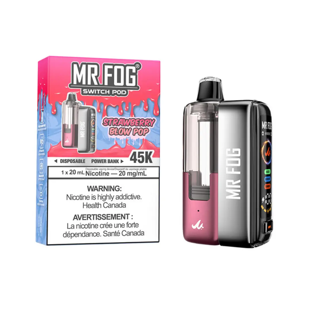 Strawberry Blow Pop Mr Fog Switch 45000 Puffs Disposable Vape - Pods Kit